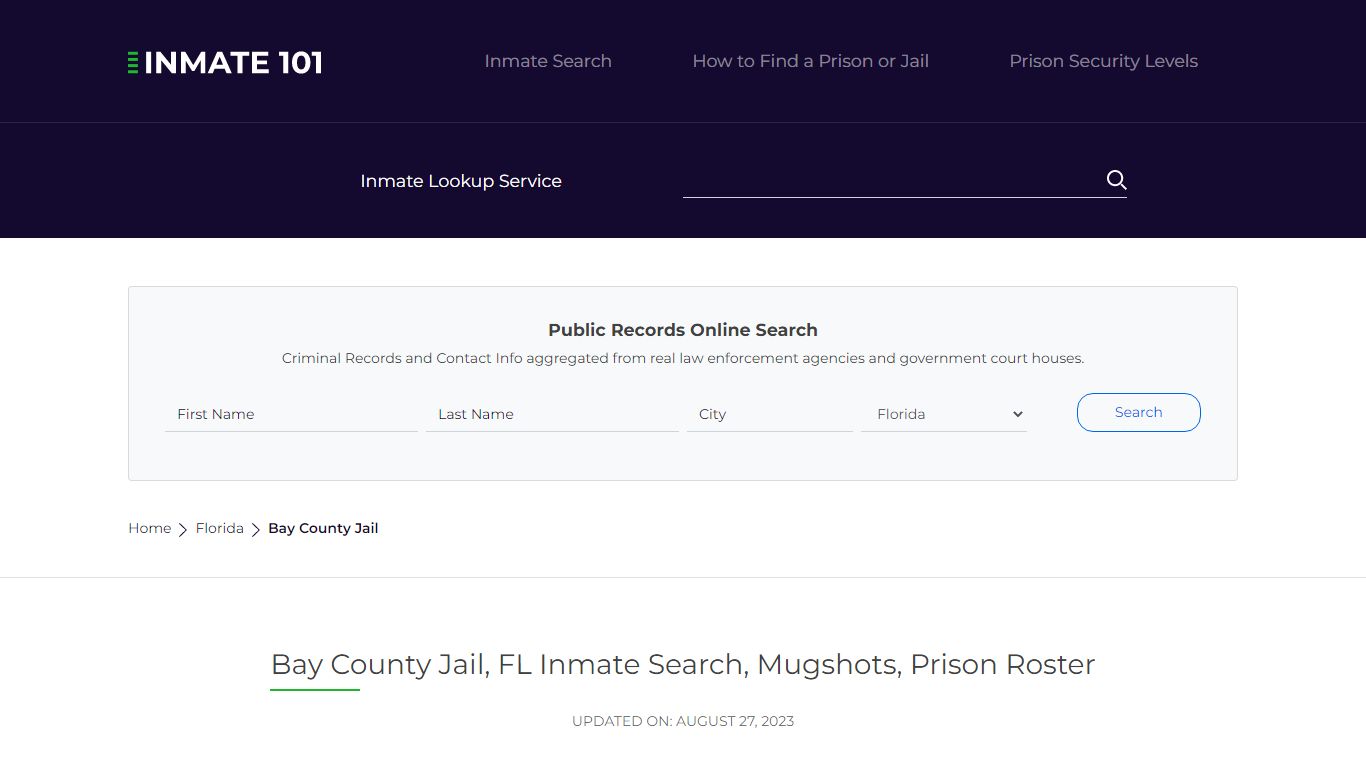 Bay County Jail, FL Inmate Search, Mugshots, Prison Roster